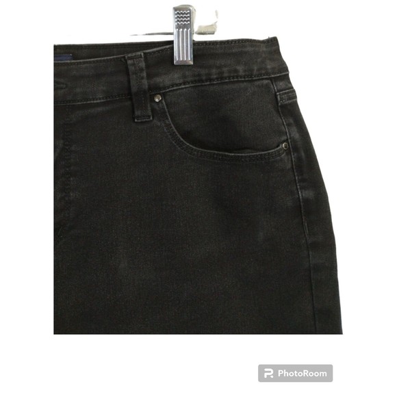 Charter Club Jeans Size 16 Bristol Skinny Zip Cotton Poly Blend Black Casual - Picture 9 of 12